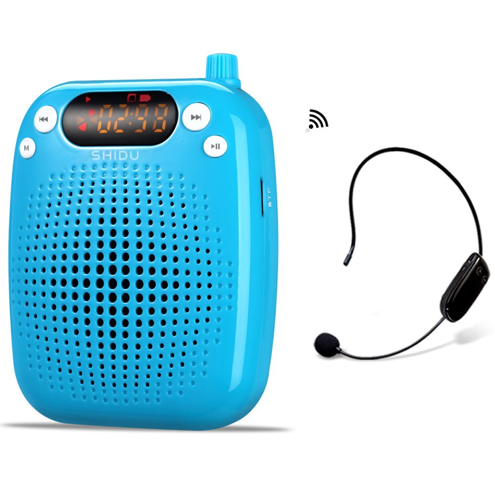 10W Wireless Voice Amplifier, Portable PA System Speaker with UHF Wireless Microphone Headset for Teachers, Tour Guides, Coacher, Singing, Training and Presentation