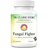 Dr Clark Store Fungal Fighter with Monolaurin, 120 Gelatin Capsules | Supports Healthy Fungal Balance, Immune System Support, Non-GMO, Gluten Free, GMP Verified, Made in the USA