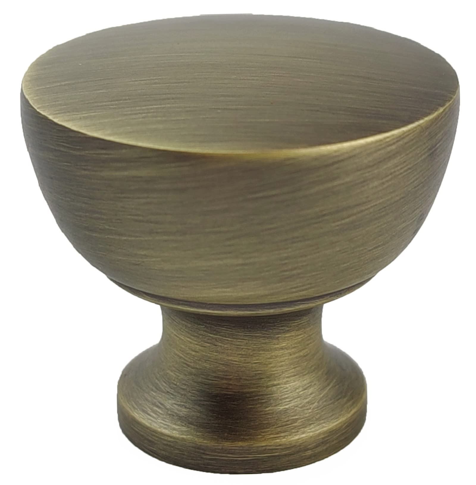 French Furniture Fittings Athena 32mm Matt Antique Brass Kitchen Cabinet Knobs – Set of 6 Round Cupboard & Drawer Knobs, Traditional Style, Screws Included, UK Brand, Durable Design