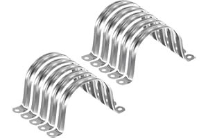 HARFINGTON 10pcs 3 Inch 75mm Conduit Clamps, M75 U Tube Pipe Clamp, Stainless Steel Rigid Pipe Strap, U Shaped Bracket with T