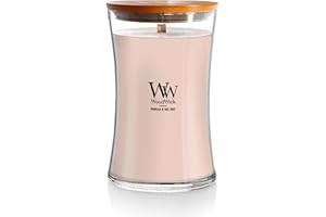 WoodWick Vanilla Sea Salt Large Hourglass Candle Premium Soy and Paraffin Wax Blend Pluswick Innovation Wood Wick