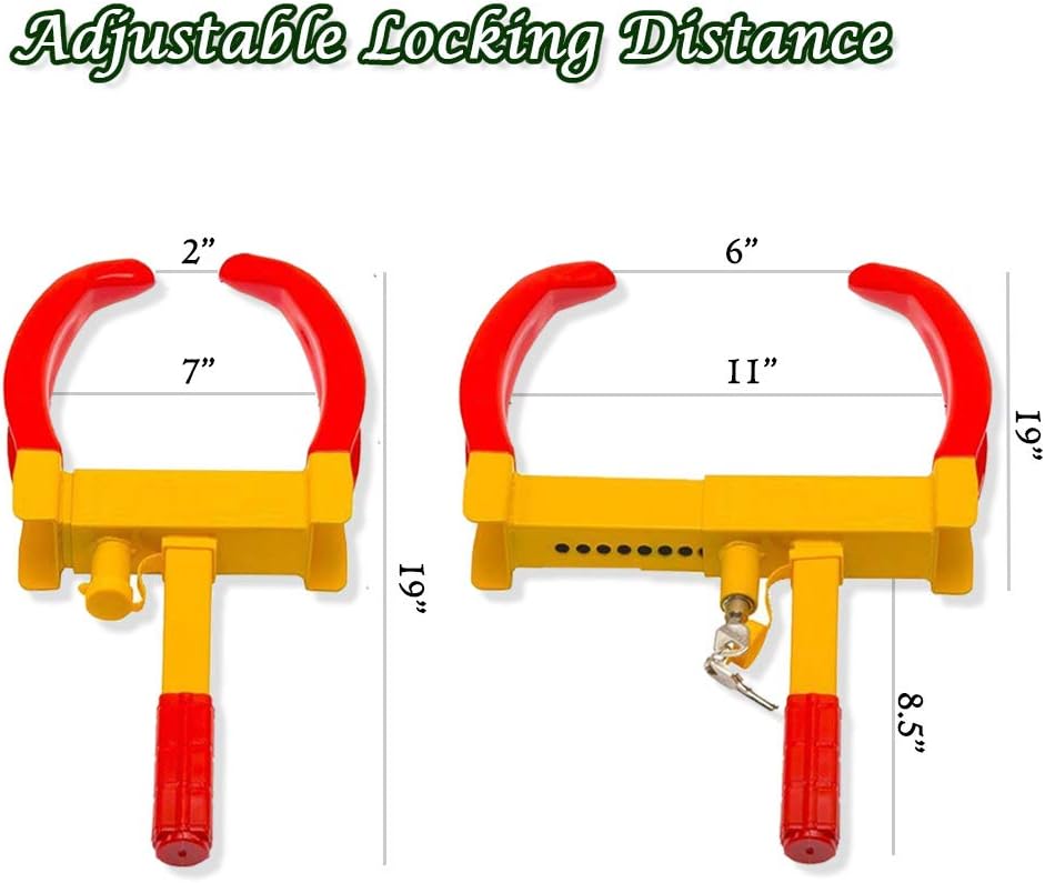 Zento Deals 2 Pack Security Tire Clamp Heavy Duty Anti- Theft Vehicle Wheel Lock: Automotive