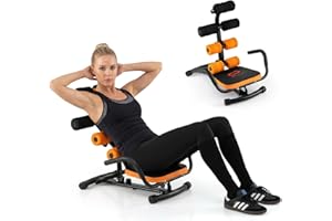 Goplus Ab Machine, Core Abdominal Trainer w/ 3-Position Adjustable Backrest, Foam Support, Ab Trainer Sit Up Bench Chair Ab R