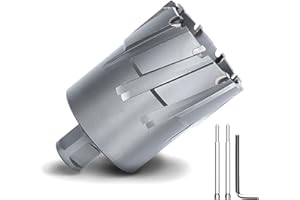 GRIXLEN 2-1/4" x 2" Annular Cutter with Weldon Shank,Carbide Tip Annular Drill Bit for Stainless Steel, Iron (2" Depth, 2-1/4" Diameter)