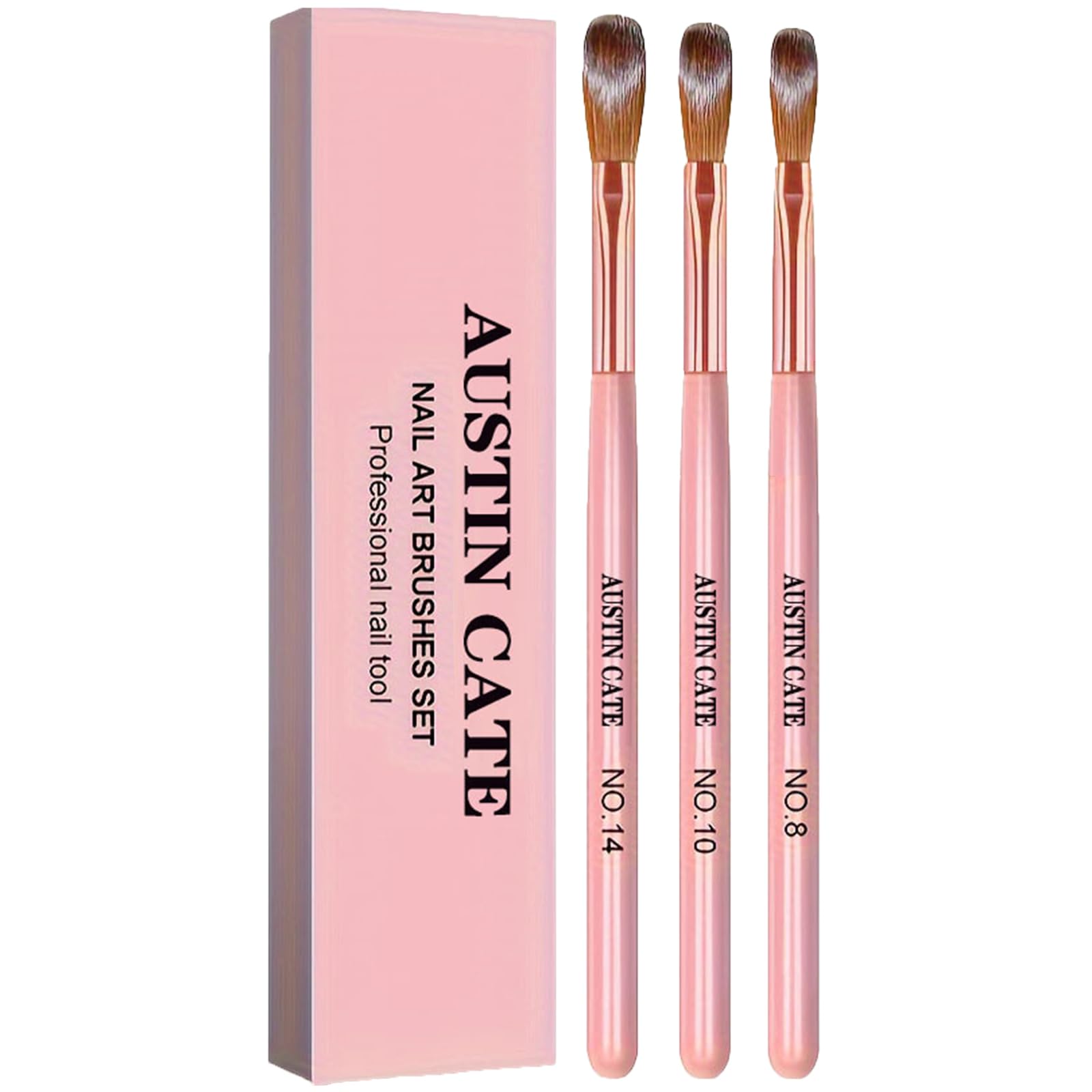 Acrylic Nail Brush Set - 3 PCS Durable Brushes for Acrylic Powder - Beginner 3D Nail Art Tool