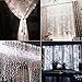 ADDLON Curtain String lights 300 LED Icicle Lights Fairy Starry Lights 8 Modes Decorative Lights For Wedding Bedroom Holiday Party Indoor outdoor UL Certification (Cold white)
