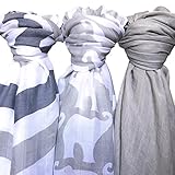 Baby Muslin Swaddle Blanket - Soft 100% Bamboo 3 Pack by Lolly LLama| Large Baby Swaddles for Quality Baby Comfort & Sleep | Muslin Swaddling and Receiving Blankets