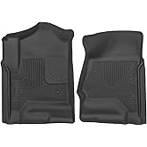 Husky Liners X-act Contour Floor Mats | Fits Various 2014-2020 Chevrolet Silverado, GMC Sierra, Cadillac Escalade & ESV, Yukon & XL, Suburban, Tahoe (See Description) | Front Row, 2-pc Black - 53111