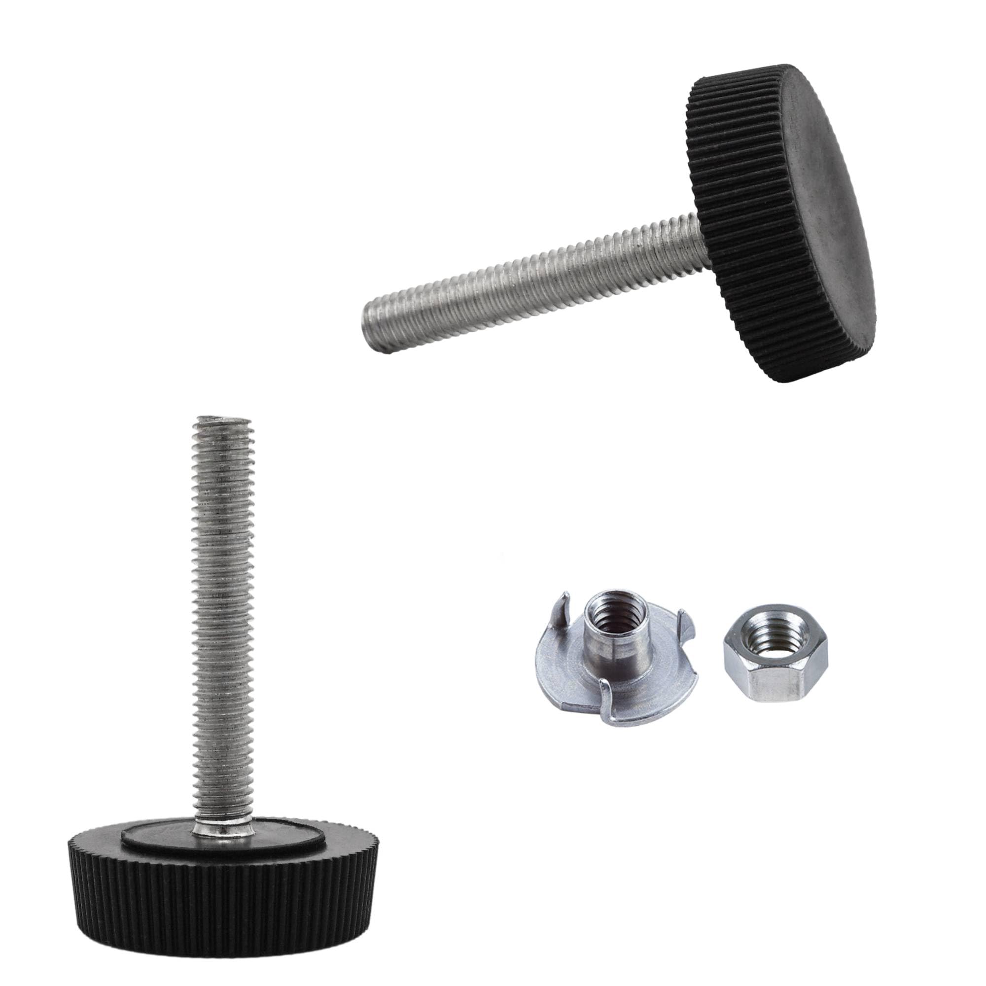 SKIR'CO 2 pcs, Furniture Leveling Feet M5 x 30 mm, Adjustable Round Legs 25 mm Diameter, M5 Thread Leveler Foot (Nuts Included)