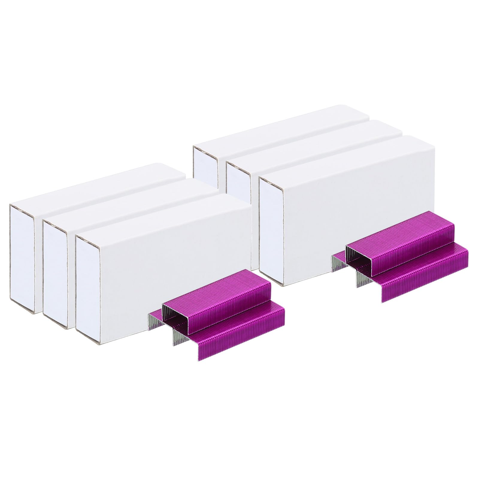 PATIKIL Staples for Stapler, 6 Pack(1000Pcs Staples Per Pack) #10 Mini 3/16 Inch Length Staples Jam Free for Home Office Supplies, Rose Red