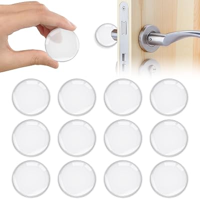 Vicloon 12Pcs Door Stopper Silicone Wall Protectors 1.57in Clear Adhesive