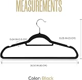 Utopia Home Velvet Hangers 20 Pack with Tie Bar Heavy Duty Non-Slip Black view 4