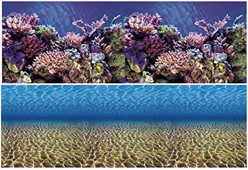 Vepotek Aquarium Background Ocean Seabed /Coral Reef Double sides (84WX24H)