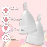 M MUNCASO Menstrual Cups 2Pcs Reusable Soft Silicone Sensitive Cup S view 2
