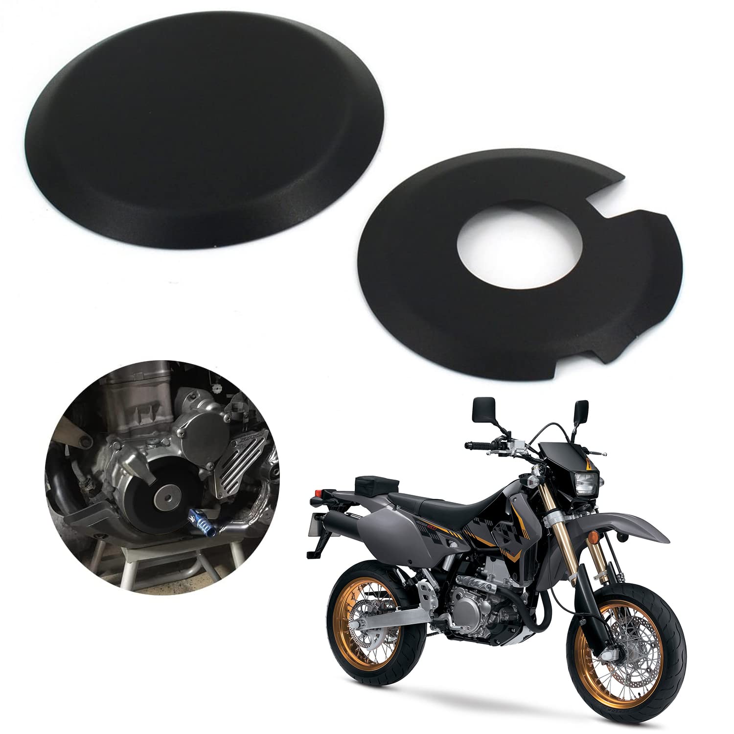 Photo 1 of AnXin Engine Ignition Clutch Case Savers Guards Kit Protector Set Cover Aluminum Alloy for DRZ400 DRZ400S DRZ400SM DRZ400E KLX400 Black