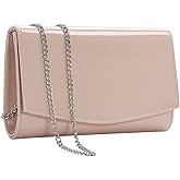 WALLYN'S Women Patent Leather Wallets Fashion Clutch Purses, Evening Bag Handbag Solid Color | Fashion