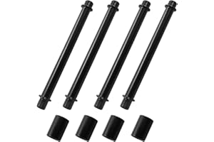 Litoexpe Double End Straight Pipe Lamp Stem Kit 120mm(4.72"), Lamp Extension Rod with Connector 4 Pcs, Lamp Rod Hardware Light Fixture Parts Replacement Black