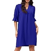 Aphratti Women's Shift Dress Short Sleeve V Neck Flowy Cute Casual Spring Summer Dresses