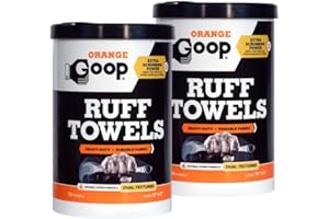 GOOP Orange Heavy Duty Ruff Towels with Scrubbing Power, 10” x 12” Dual Textured Multi-Purpose Cleaning Wipes, Removes Dirt, Grease, Oil, 72 Count (Pack of 2)