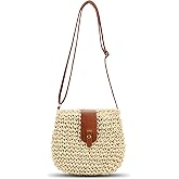Bototack Small Straw Crossbody Bag for Women Boho Handmade Woven Summer Beach Bag Handbags Shoulder Purse for Vacation