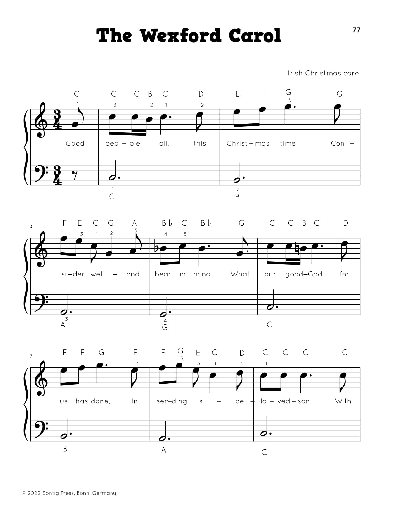 Christmas Carols for Piano. Beginner Christmas Sheet Music Book for Kids and Adults (+Free Audio) (#1 in Series)