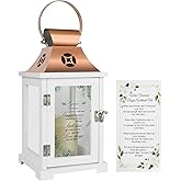 Oputair Memorial Lantern, Sympathy Gifts for Loss of Loved One Decorative Lily Flowers Christmas Memory Candle Outdoor Indoor for Funeral Bereavement Remembrance Grieving