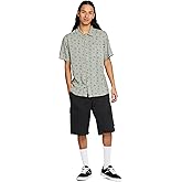 Airwalk Mens Short Sleeve Woven Button Down Shirt