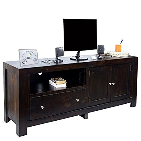 Daintree New Cuba TV Unit Cabinet (Lacquer Finish, Dark Walnut)