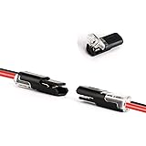 Pluggable LED Wire Connectors, TYUMEN 12pcs 2 Pin 2 Way Universal Compact Wire Terminals, No Wire-Stripping Required, Toolles