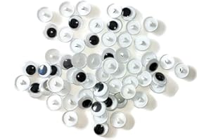 TEENSERY 100 Pcs Sew On Googly Wiggle Eyes Button for DIY Crafts Stuffed Plush Making Scrapbooking Projects (10mm)