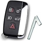HYMOLKYE Key Fob Remote 315MHz for Land Rover Jaguar 2011-2019 KOBJTF10A | 1PCS 5 Button Smart Remote, Fits Range Rover Evoque Sport Discovery LR2 LR4, Jaguar F-Type XE XF XJ, Includes Emergency Key