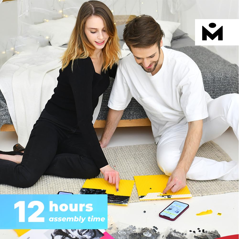 MOZABRICK Set S- Klemmbaustein Mosaik Foto Bausatz, personalisiertes Geschenk, Benutzerdefiniert, Bild Baukasten, Bauset, Pixel Art Kunst Steckbaustein Gemälde 7