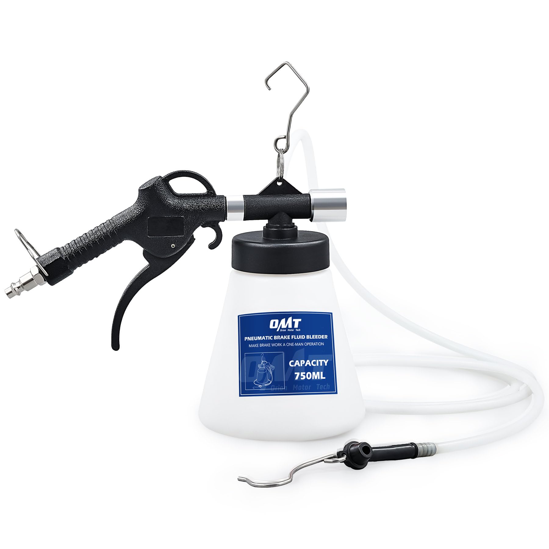 Photo 1 of Orion Motor Tech Pneumatic Brake Bleeder Kit, 0.8qt Brake Fluid Bleeder Kit with 8 Master Cylinder Adapters, 750 ml Vacuum Brake Bleeder for One Person Brake Bleeding, Automotive Fluid Extractor