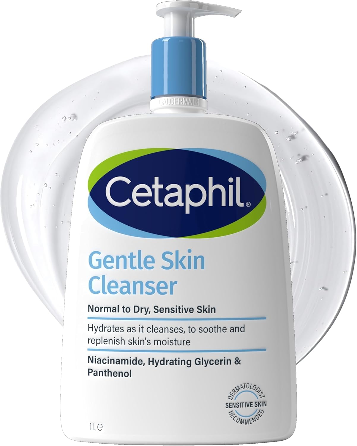 Cetaphil Gentle Skin Cleanser, 1L, Face & Body Wash, For Normal To Dry Sensitive Skin, With Niacinamide & Glycerin, Soap Free, 1 unit, Packaging May Vary — image 1