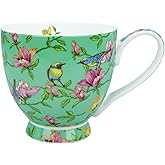 Mailandy 16oz Cute Coffee Mugs for Women Cute Mugs Bone China Flora Coffee Mug Teacups for Mon Women Birthday Gifts Christmas Gifts