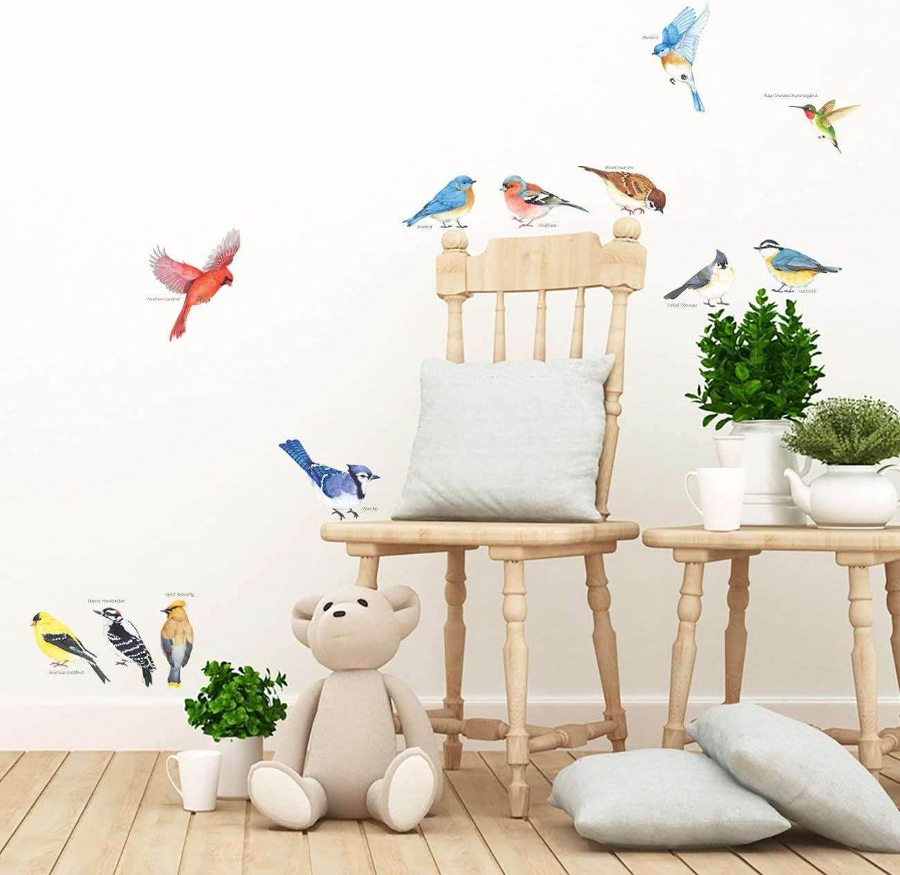DECOWALL DS2-8042 Little Birds Wall Art Stickers Colourful Flying Birds Wall Decals Removable Garden Decorations Poster Bedroom Kitchen Living Room (Small) - Image 3
