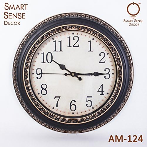 Smartsense 16 Inches Wall Clocks Antique Round American and European Retro Roman Creative Vintage Wall Clock Modern Home furnishing in the Living Room.