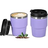 CHLJAR Espresso Cups, 6oz Insulated Espresso Cup Set of 2, Espresso Shot Cups, Stainless Steel Espresso Glasses, Stackable Mini Tumbler, Small Cup for Coffee