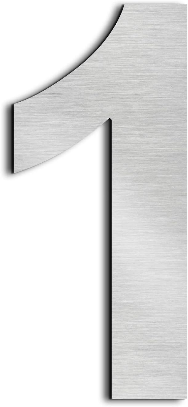nanlyiau house numbers height 7.5cm Used for mailbox door house street made of solid Stainless Steel SUS304 adhesive(3in number 1)