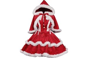 LIFPOIVAKE Women's Christmas Dress Skirt and Hooded Cloak Match …