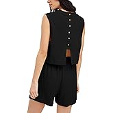 Yioaga Lounge Sets for Women Summer 2 Piece Outfits Sleeveless Tank Tops Matching Shorts Workout Set Beach Clothes