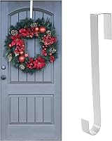 Jsdoin Metal Wreath Hanger 12.5" White Over Door Hook for Christmas Wedding