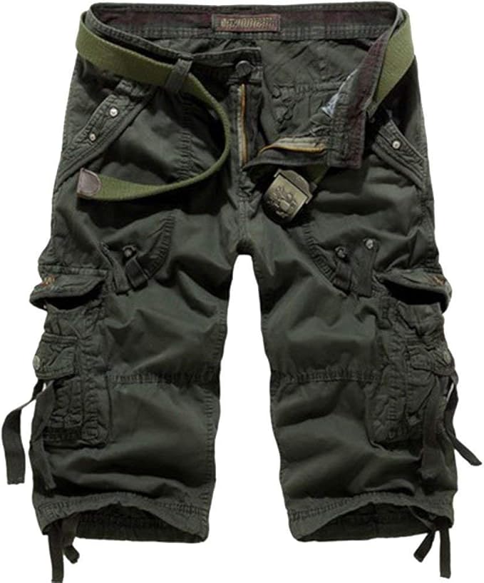 Basic Vintage Cargo Shorts Mens Short Bermudas 3 4 Trousers Work Comfortable Outdoor Pants