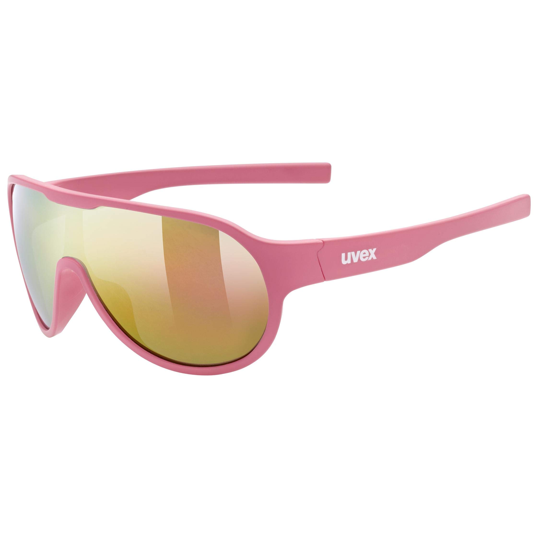 uvex Sportstyle 512 - Sunglasses for Kids - Mirrored Lenses - incl. Headband - Pink Matt/Mirror Red - One Size