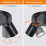 Ketom Rotatable 3 Way Black GU10 Ceiling Spotlight Round Chasis view 2