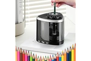 1PCS Pencil Sharpener -Sharpener for Wood & Graphite Pencils - Portable for Home, Office, School, Classroom (Black)