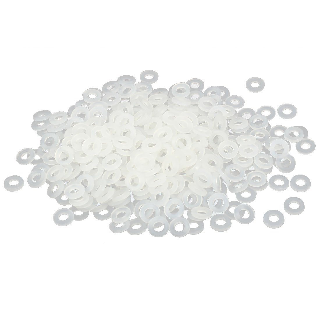 sourcingmap M3 x 6mm x 1mm Nylon Flat Pads Insulating Washers Spacers Gaskets Fastener White 400PCS