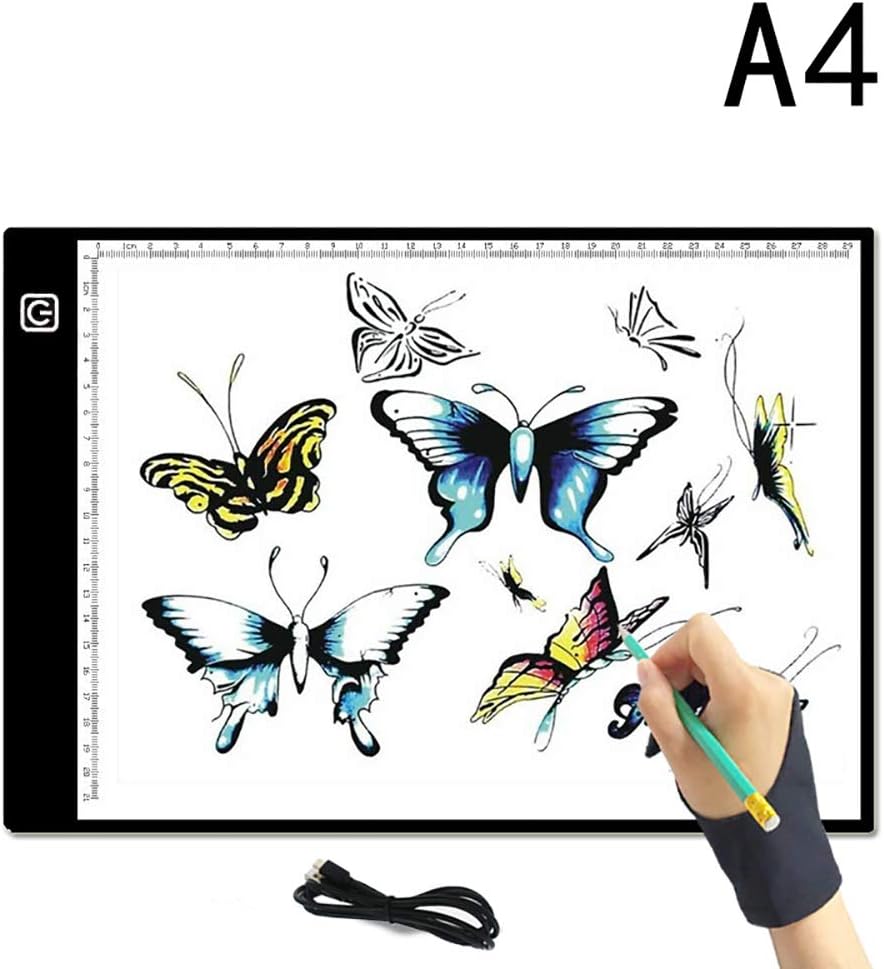 A4 Light Box, FOME UltraThin A4 Tracing Light Box USB Power Adjustable