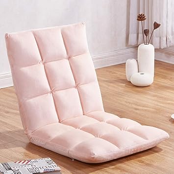 Redsun Adjustable Floor Chair Folding Lazy Sofa With Back Support Gaming Chair Floor Cushion For Meditation Reading Or Tv Watching Light Pink