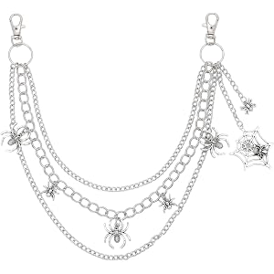 NoctisNest Pants Chain for Men Women Gothic Three-Layer Punk Jean Chain | Bag Belt Silver Chains for Party Music Festival Con